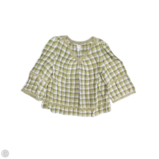 Top Long Sleeve By Chicos In Green, Size: Xxl