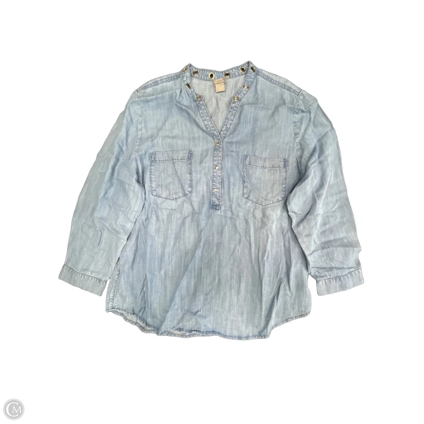 Top Long Sleeve By Chicos In Blue, Size: Xxl