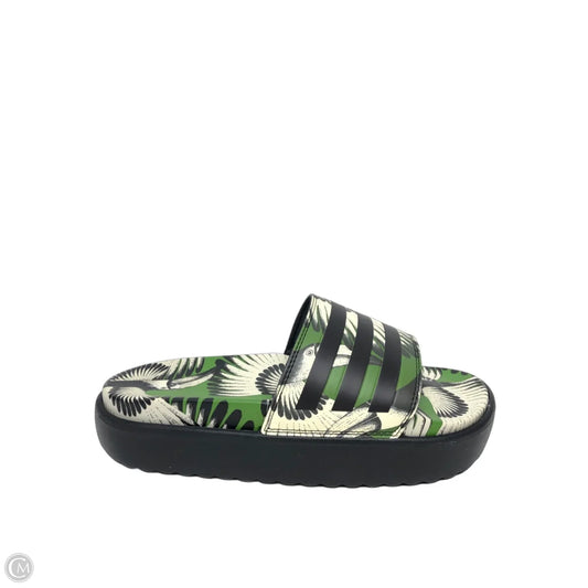Sandals Sport By Adidas In Black & Green, Size: 9