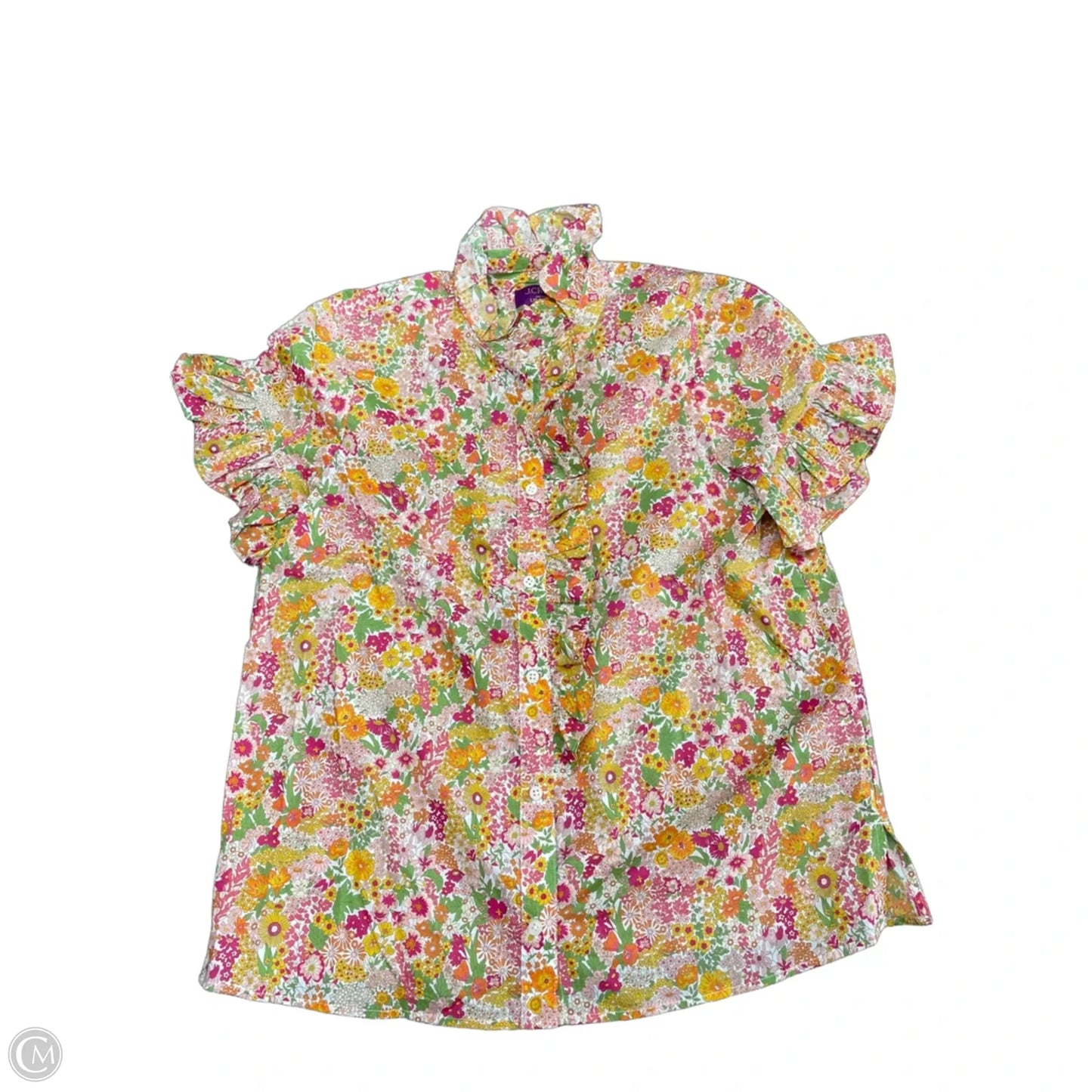 Blouse Short Sleeve By J. Crew In Floral Print, Size: 6