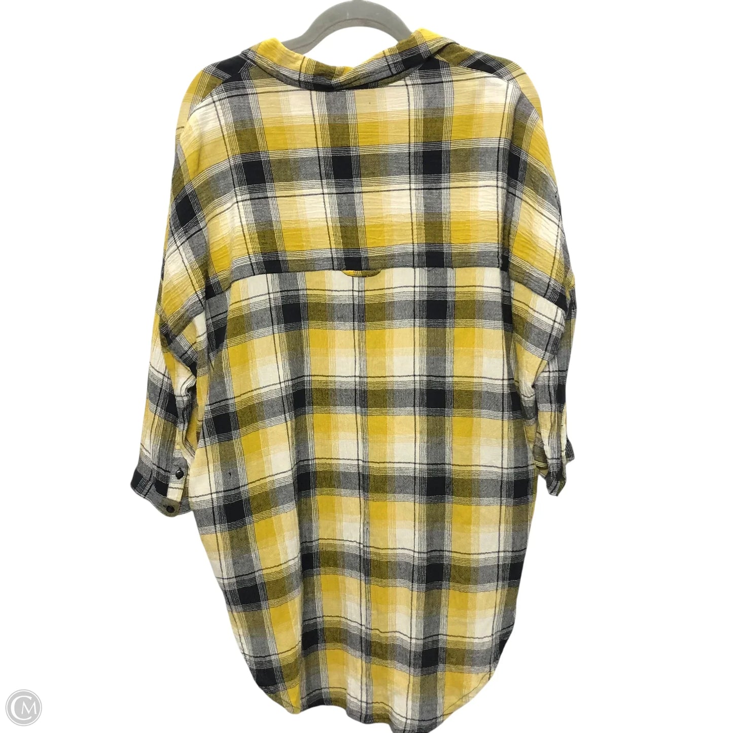 Top 3/4 Sleeve By Maeve In Black & Yellow, Size: S