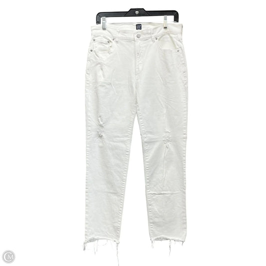 Jeans Straight By Gap In White Denim, Size: 4