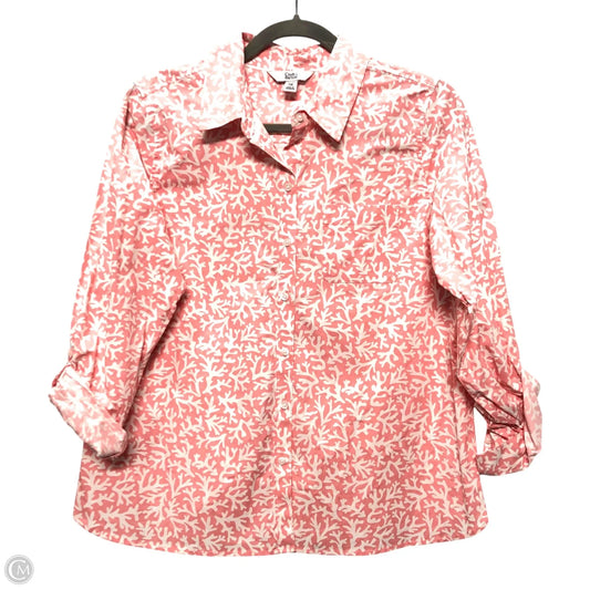 Top Long Sleeve By Croft And Barrow In Coral, Size: Mp