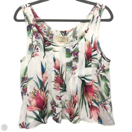 Blouse Sleeveless By Nicole Miller In Floral Print, Size: M