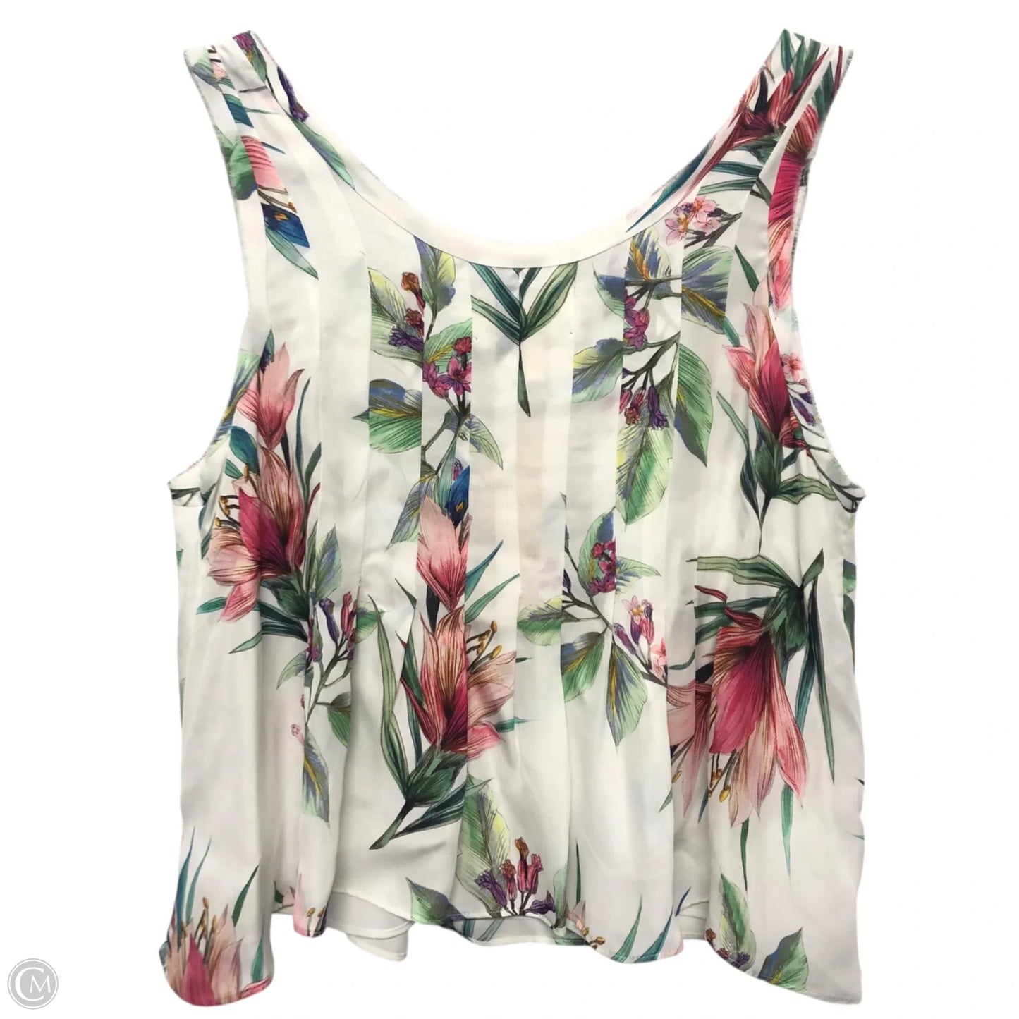 Blouse Sleeveless By Nicole Miller In Floral Print, Size: M