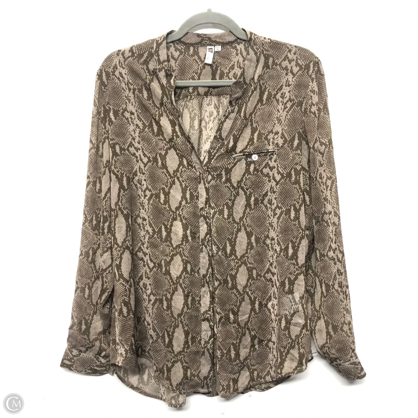 Blouse Long Sleeve By Kut In Snakeskin Print, Size: M
