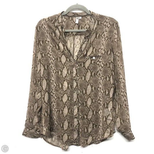 Blouse Long Sleeve By Kut In Snakeskin Print, Size: M