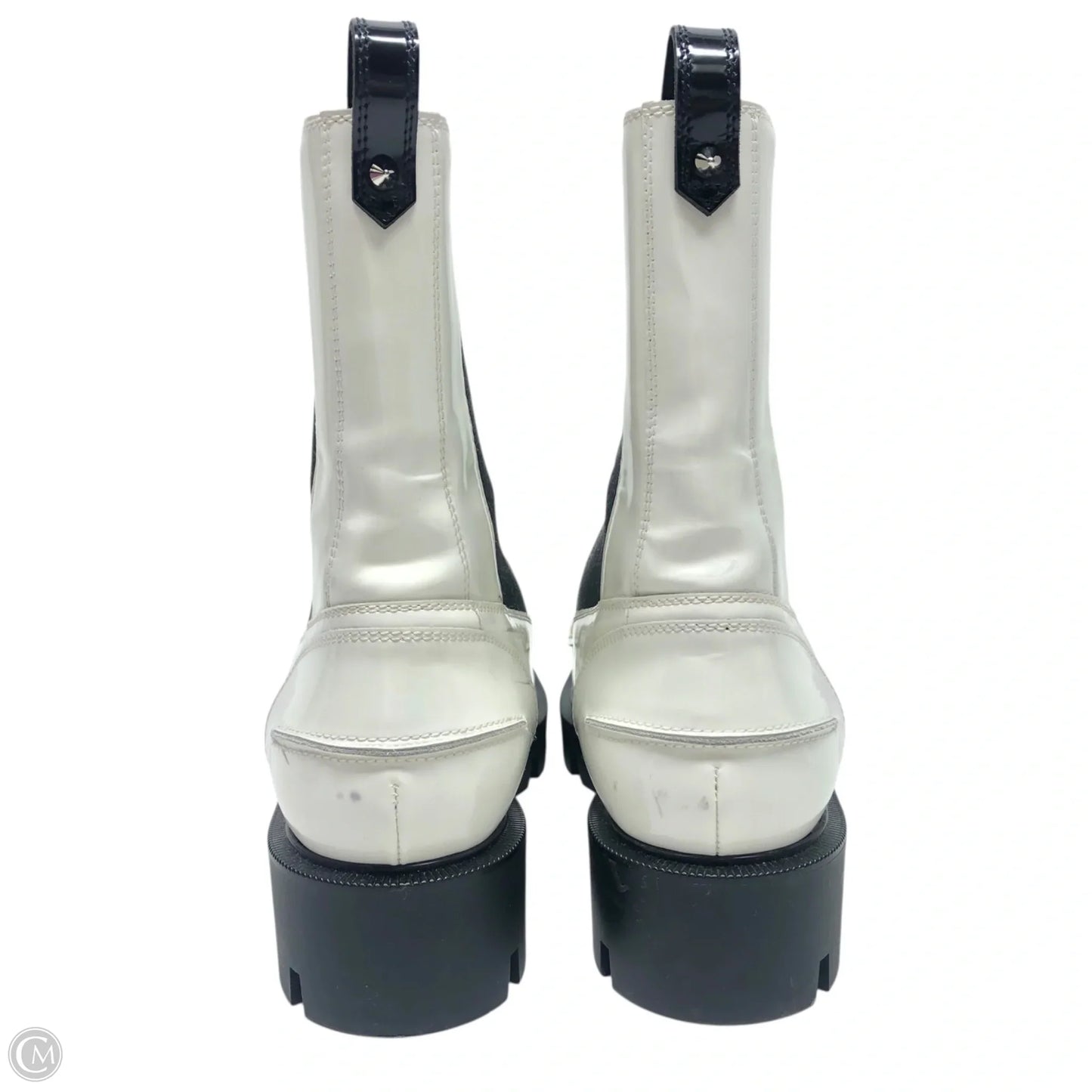 Boots Luxury Designer By Christian Louboutin In White, Size: 8.5