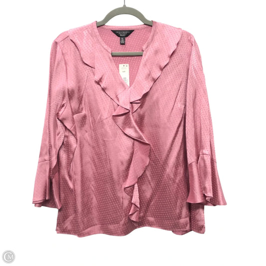 Blouse Long Sleeve By Investments In Pink, Size: Lp