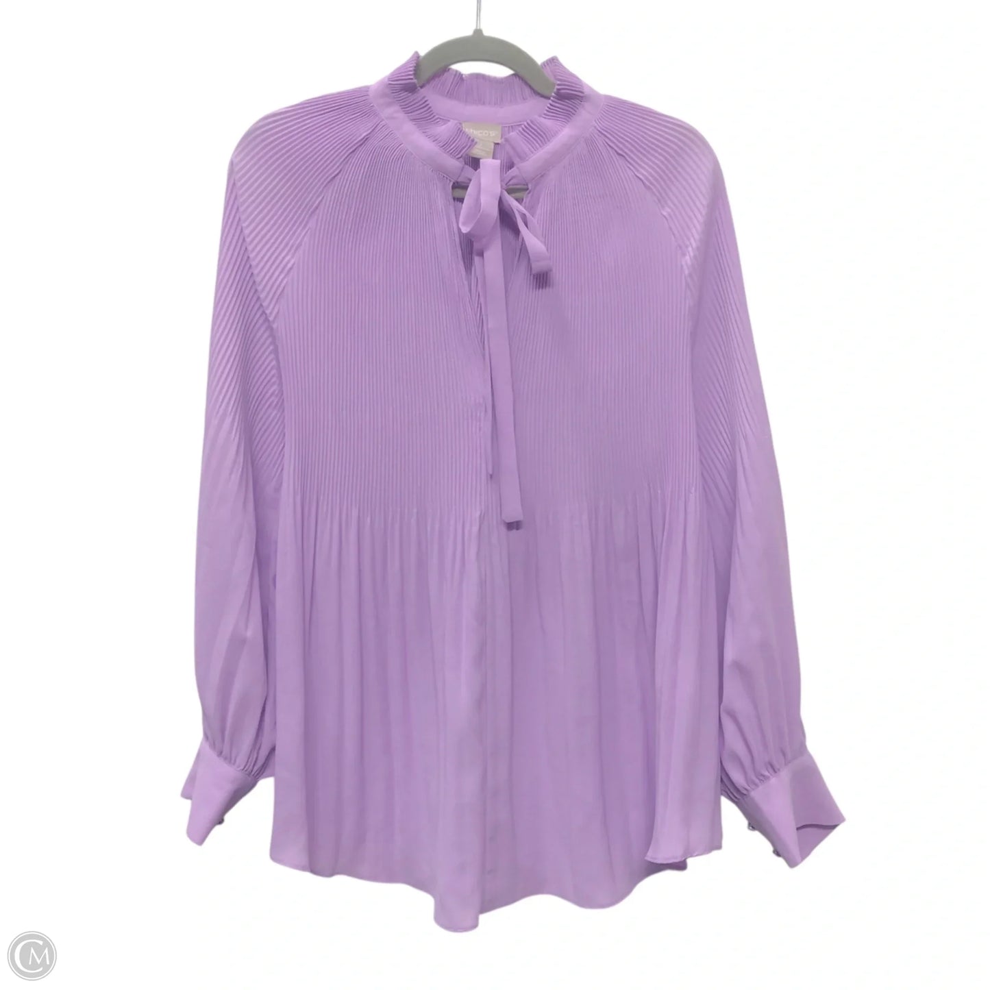 Blouse Long Sleeve By Chicos In Purple, Size: L