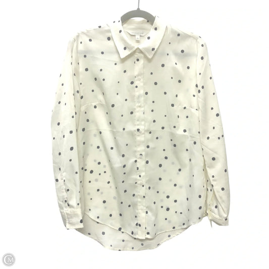 Blouse Long Sleeve By Liverpool In Black & Cream, Size: S