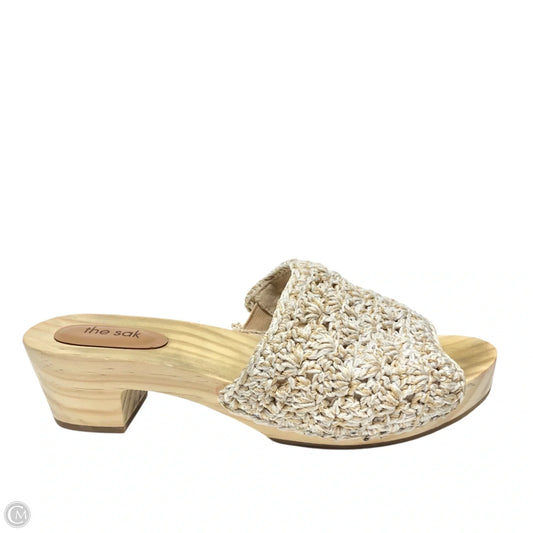 Sandals Heels Block By The Sak In Tan, Size: 10