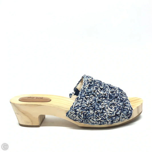 Sandals Heels Block By The Sak In Blue, Size: 10