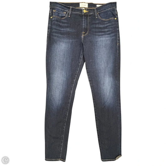 Jeans Skinny By Frame In Blue Denim, Size: 10