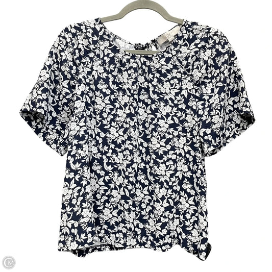 Top Short Sleeve By Loft In Blue & White, Size: Sp