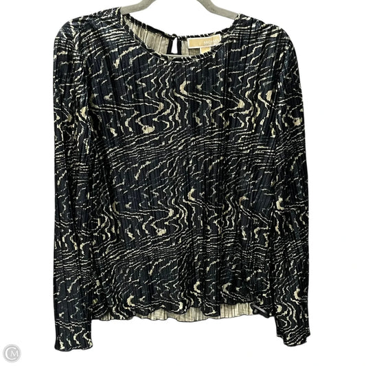 Blouse Long Sleeve By Michael By Michael Kors In Blue & Gold, Size: S
