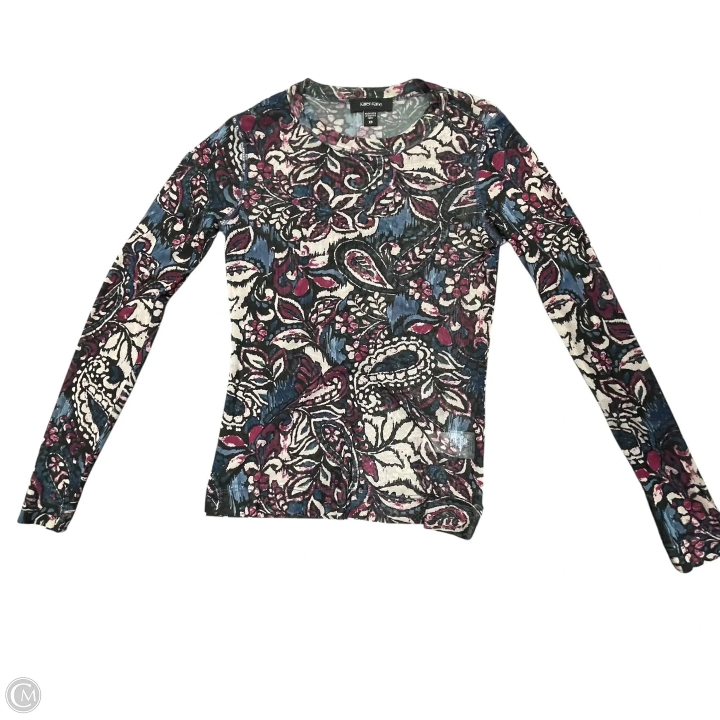 Top Long Sleeve By Karen Kane In Blue & Purple, Size: Xs