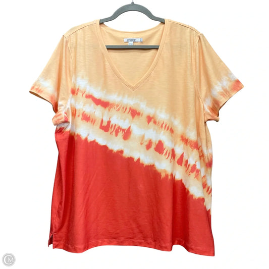 Top Short Sleeve Basic By Chicos In Orange, Size: Xl