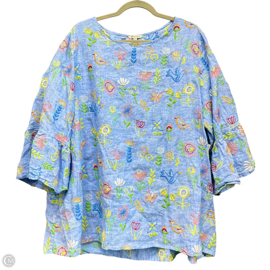 Tunic 3/4 Sleeve By John Mark In Blue, Size: 3x