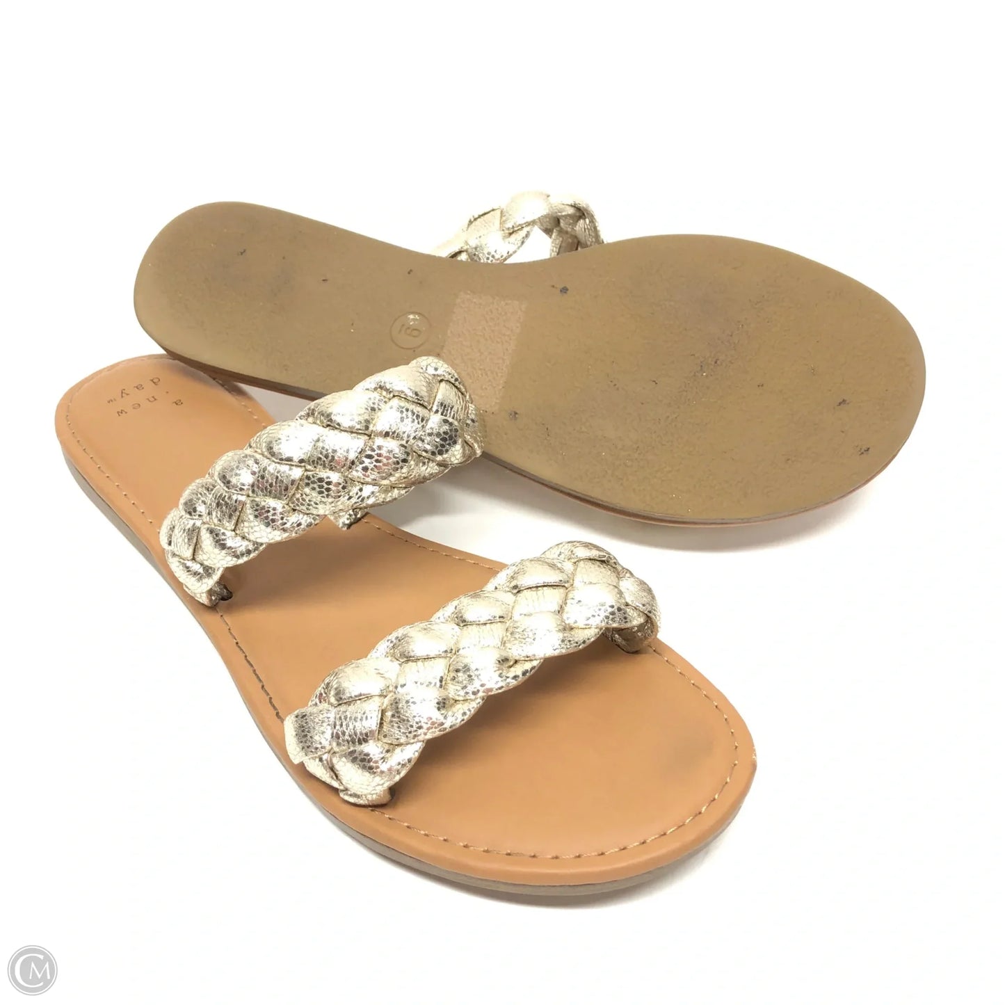 Sandals Flats By A New Day In Gold, Size: 9