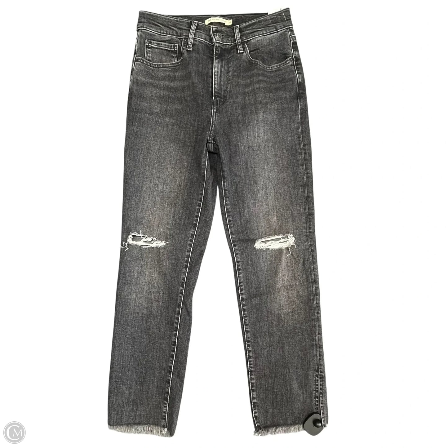 Jeans Straight By Levis In Black Denim, Size: 6