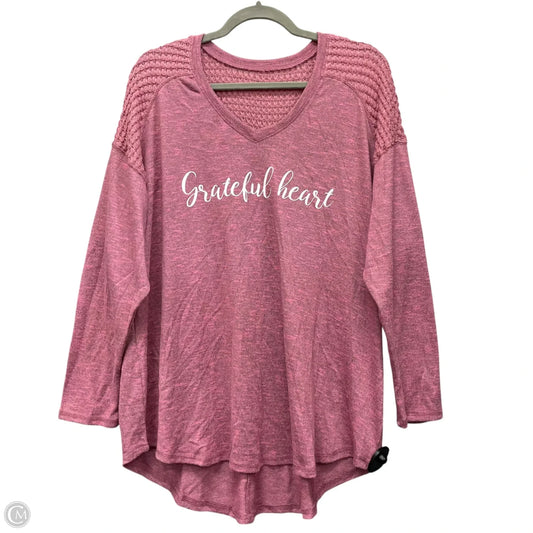 Top Long Sleeve By Lane Bryant In Pink, Size: 1x