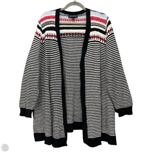 Sweater Cardigan By Lane Bryant In Black & White, Size: 1x