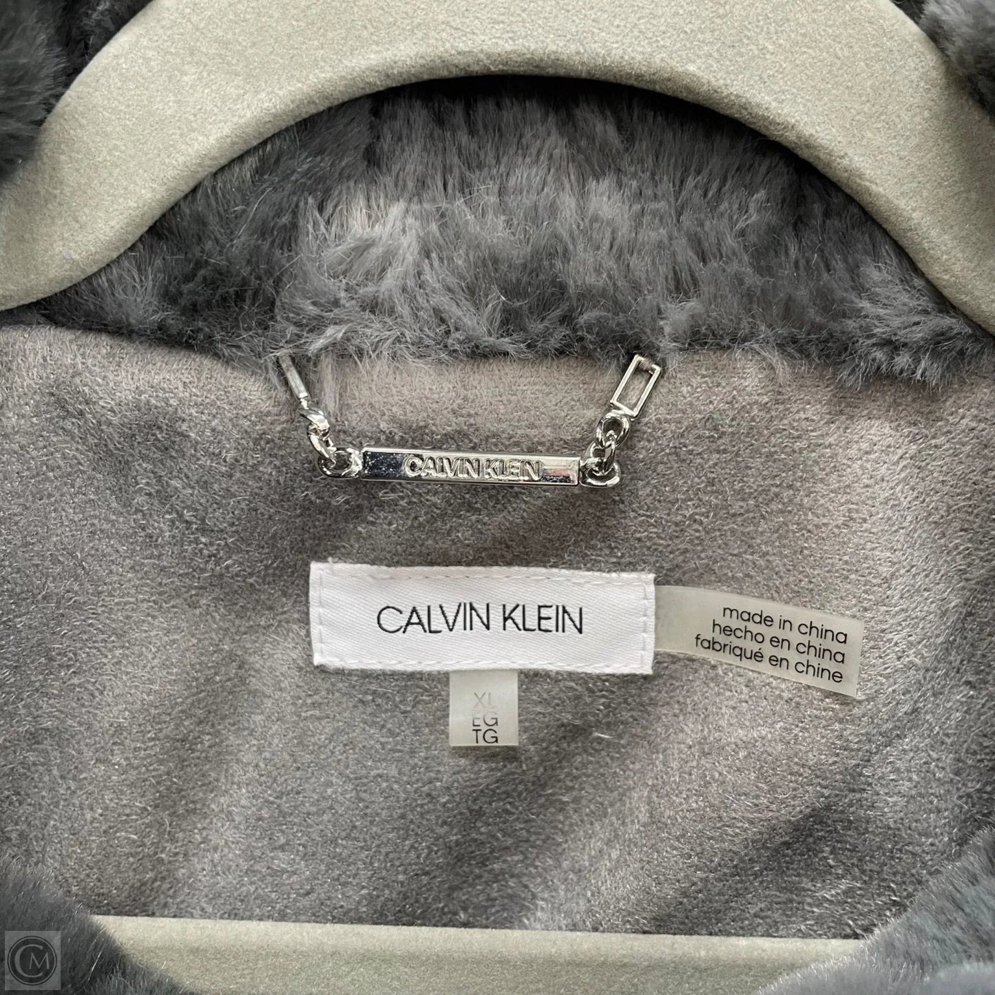 Vest Faux Fur & Sherpa By Calvin Klein In Grey, Size: Xl