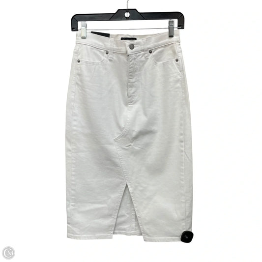 Skirt Midi By Banana Republic In White Denim, Size: 0