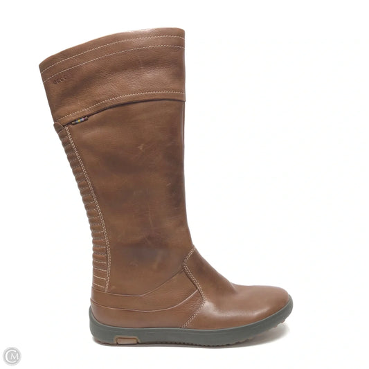 Boots Knee Flats By Ecco In Brown, Size: 6.5