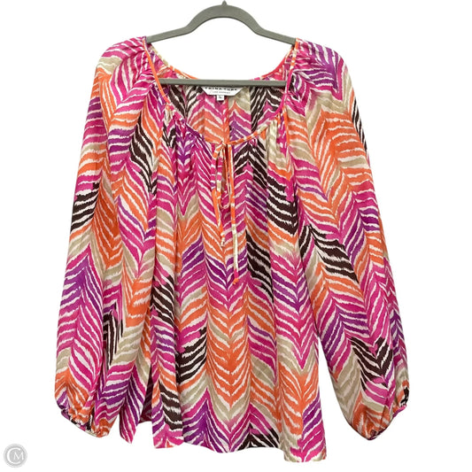 Top Long Sleeve By Trina Turk In Orange & Pink, Size: L