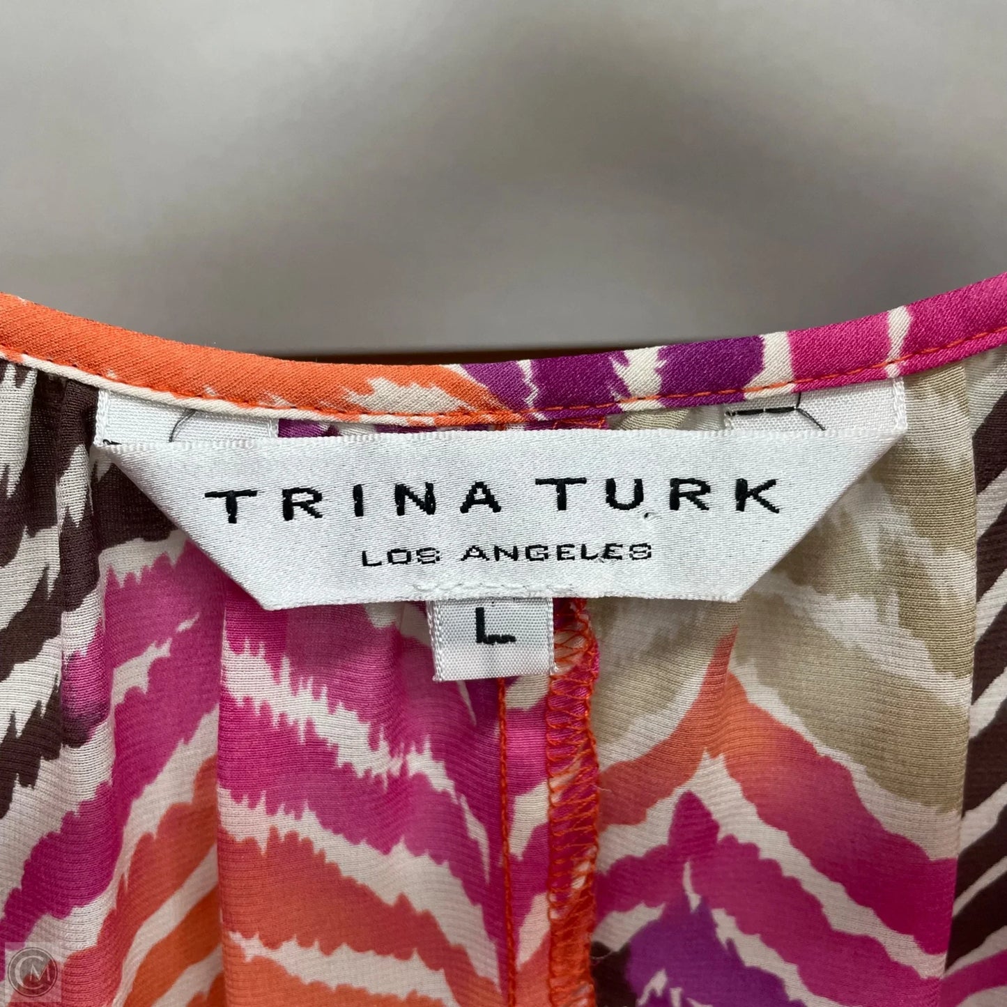 Top Long Sleeve By Trina Turk In Orange & Pink, Size: L
