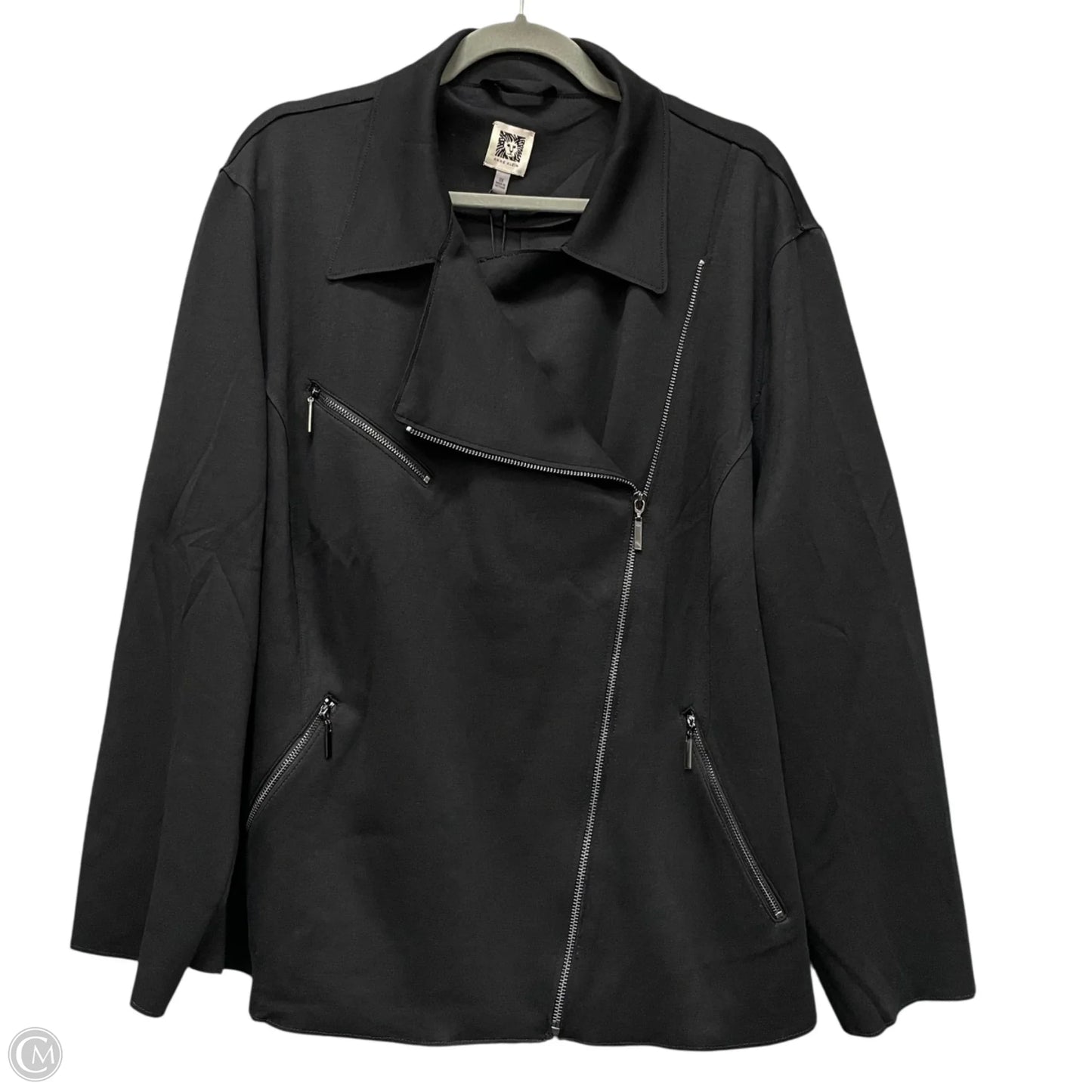 Jacket Moto By Anne Klein In Black, Size: 3x