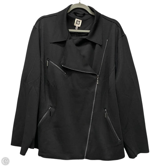 Jacket Moto By Anne Klein In Black, Size: 3x
