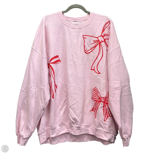 Sweatshirt Crewneck By Clothes Mentor In Pink, Size: 2x