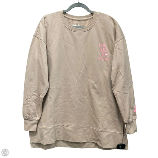 Sweatshirt Crewneck By Clothes Mentor In Tan, Size: Xxl