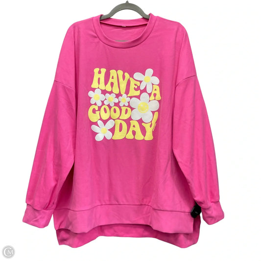 Sweatshirt Crewneck By Clothes Mentor In Pink, Size: Xxl