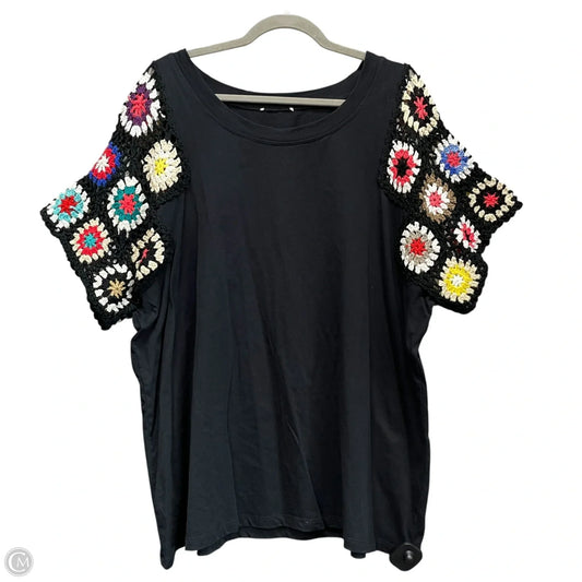 Top Short Sleeve By Cmc In Black, Size: 2x