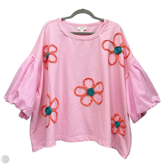 Top Short Sleeve By Oddi In Pink, Size: 2x