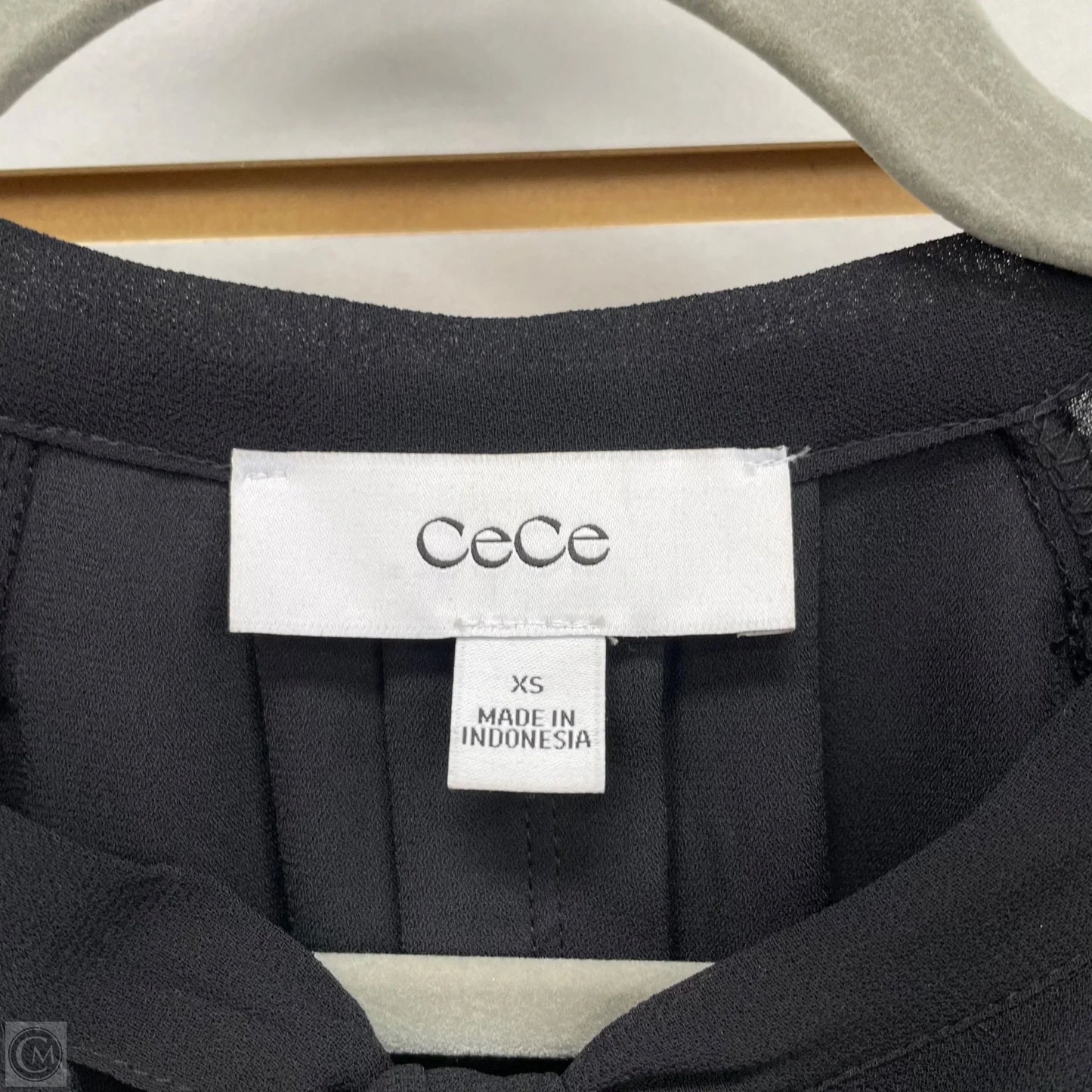 Blouse Long Sleeve By Cece In Black, Size: Xs