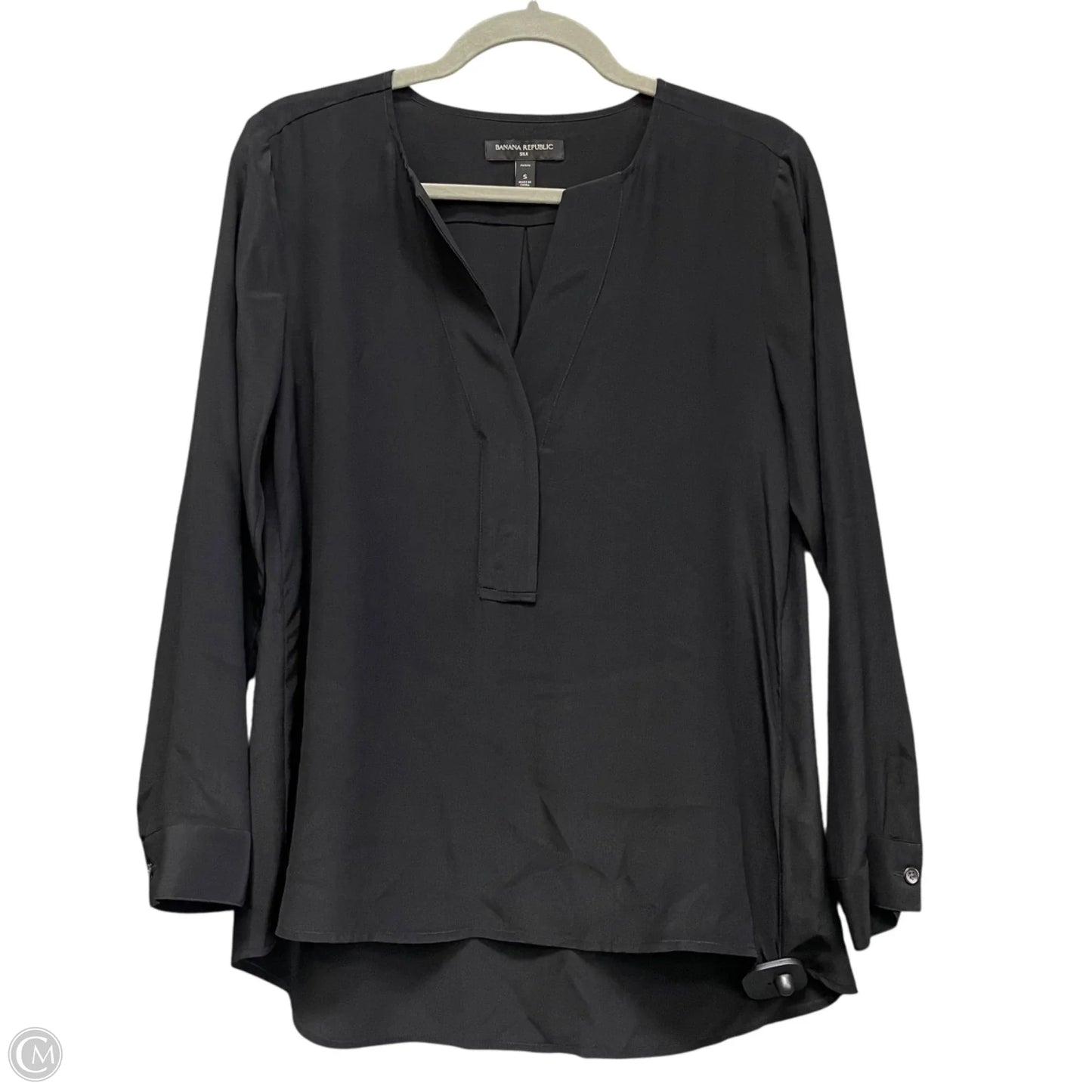 Blouse Long Sleeve By Banana Republic In Black, Size: S