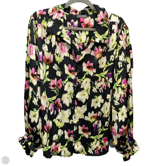 Blouse Long Sleeve By Vince Camuto In Floral Print, Size: 1x