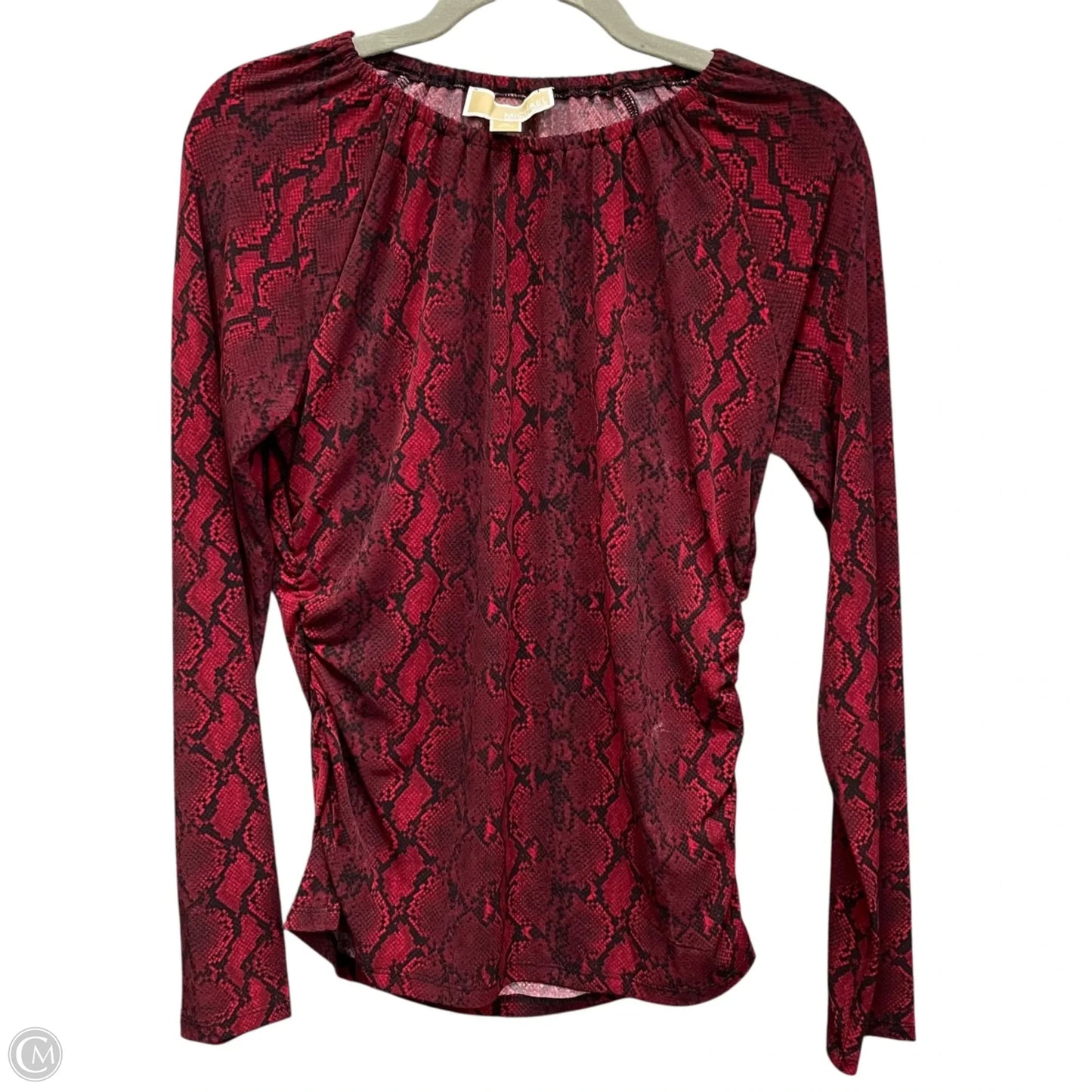 Top Long Sleeve By Michael By Michael Kors In Black & Red, Size: M
