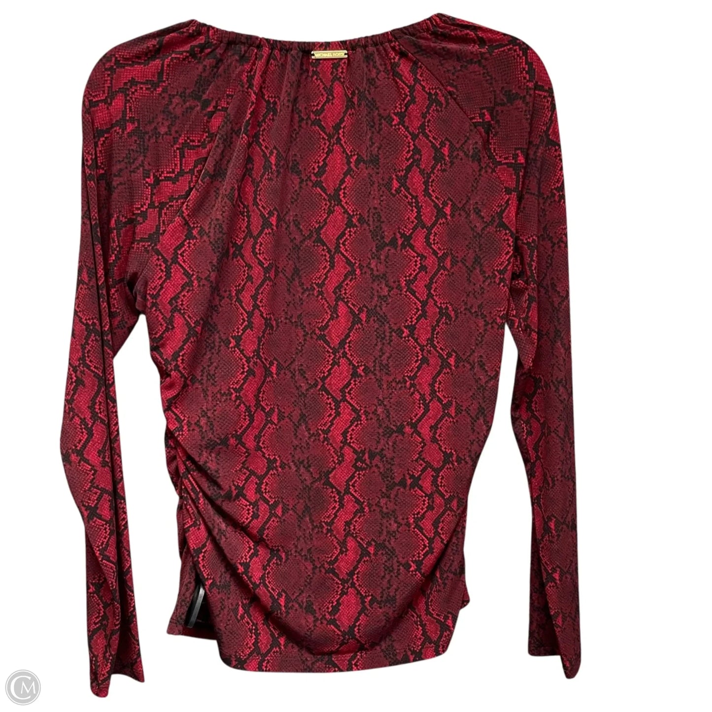 Top Long Sleeve By Michael By Michael Kors In Black & Red, Size: M