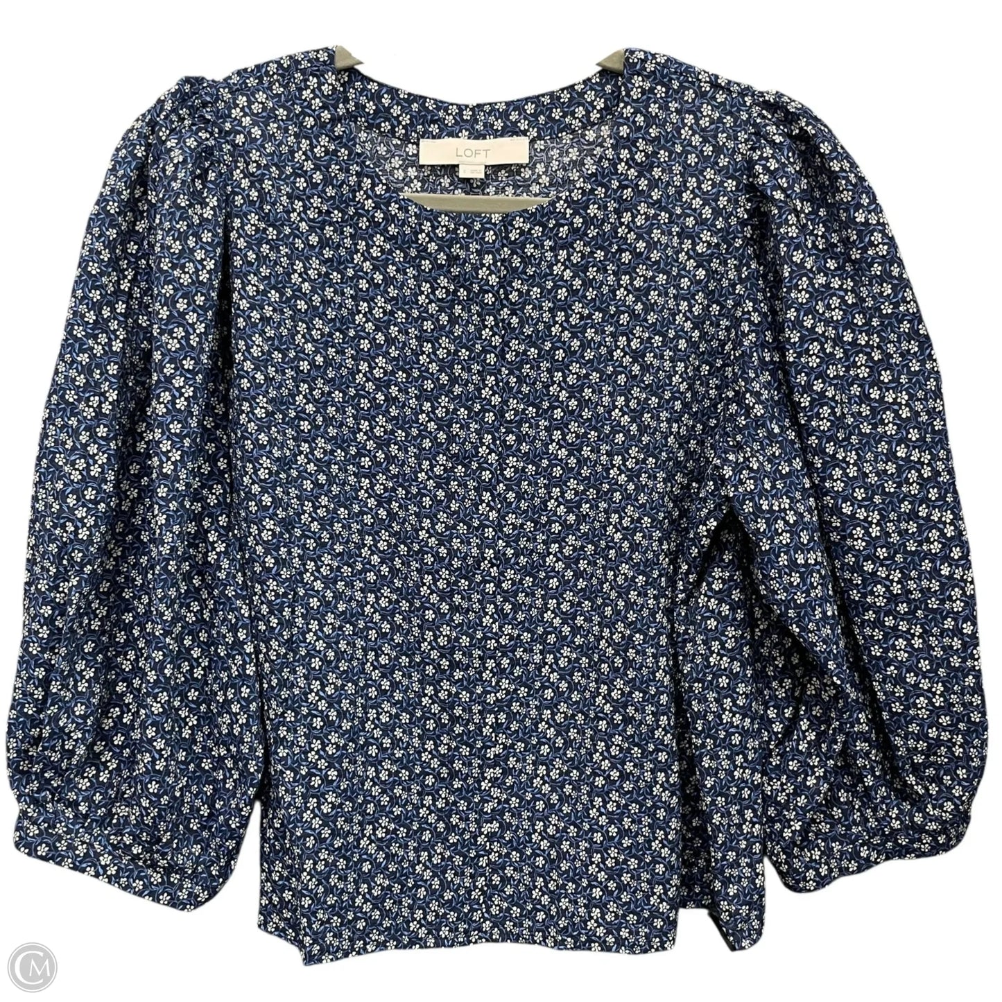 Blouse 3/4 Sleeve By Loft In Blue, Size: S