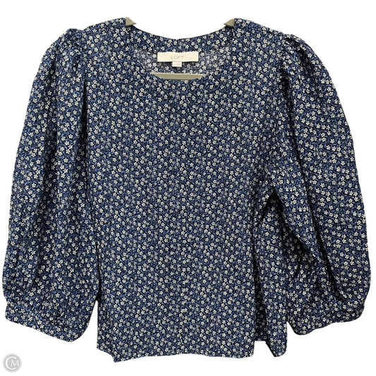 Blouse 3/4 Sleeve By Loft In Blue, Size: S