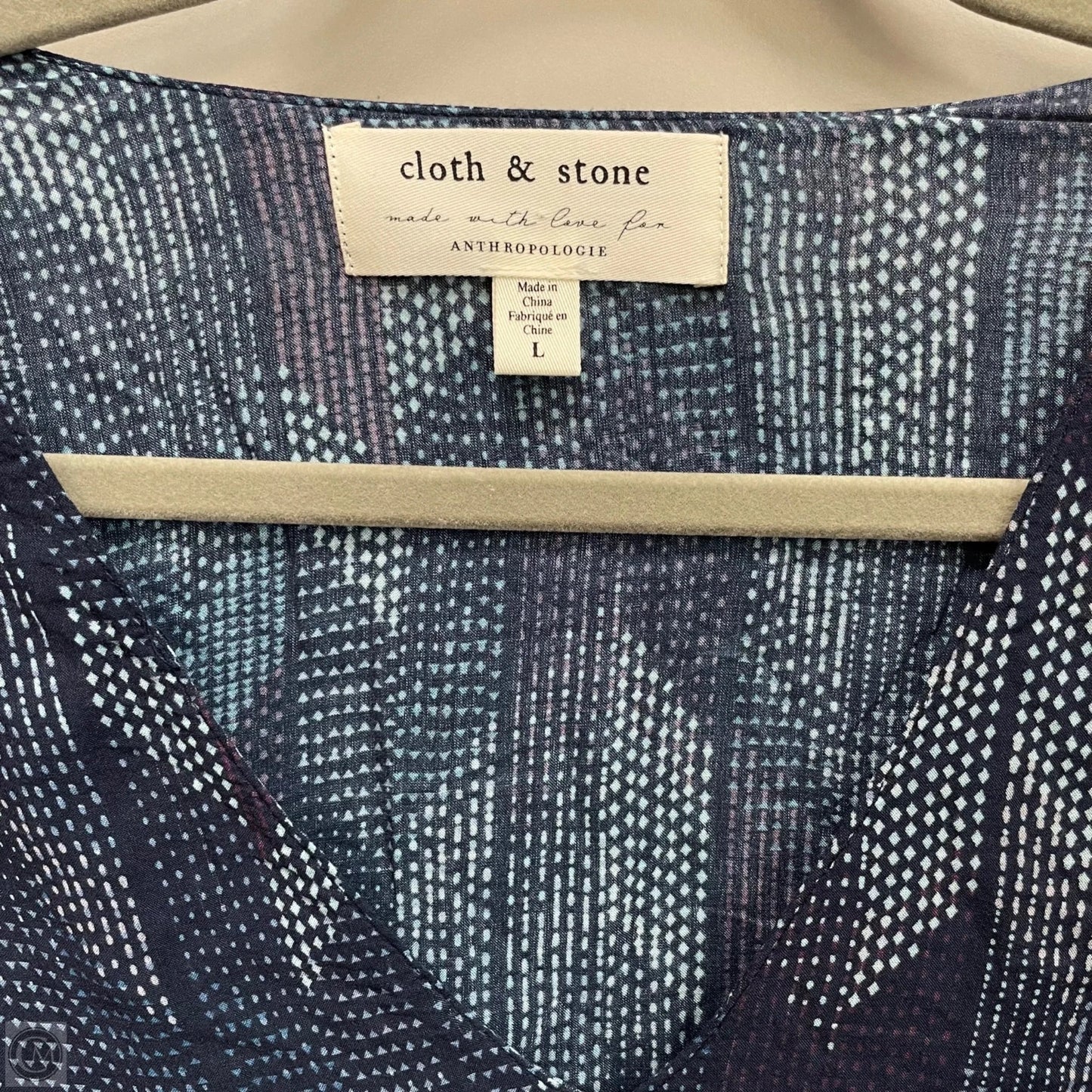 Blouse Long Sleeve By Cloth & Stone In Blue, Size: L
