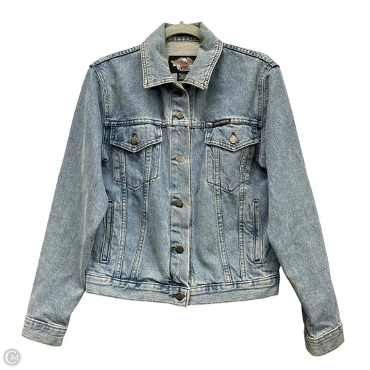 Jacket Denim By Harley Davidson In Blue Denim, Size: S