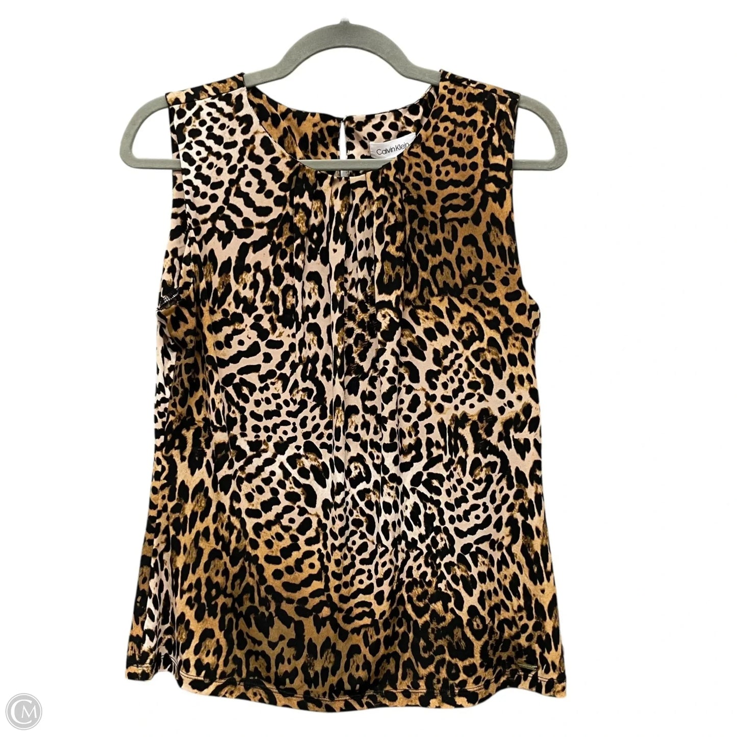Top Sleeveless By Calvin Klein In Animal Print, Size: M