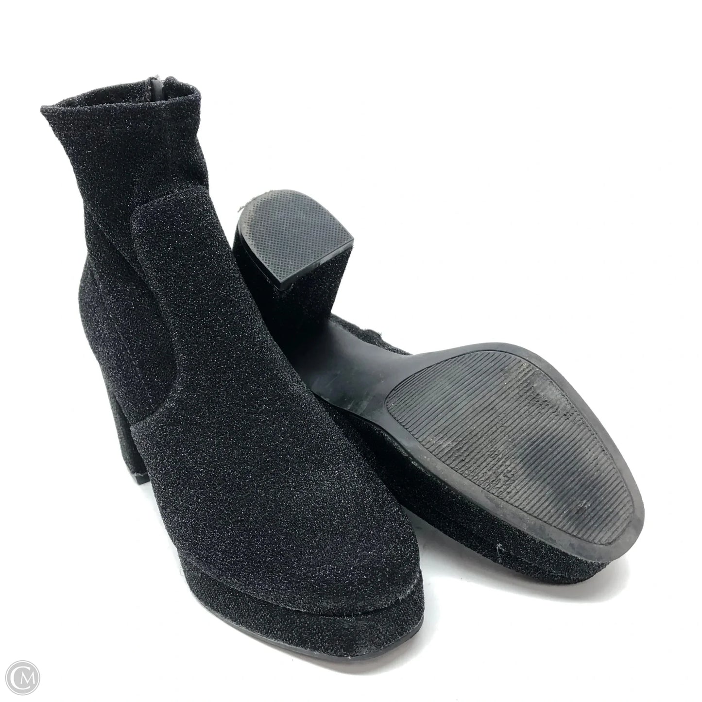 Boots Ankle Heels By Clothes Mentor In Black, Size: 6.5